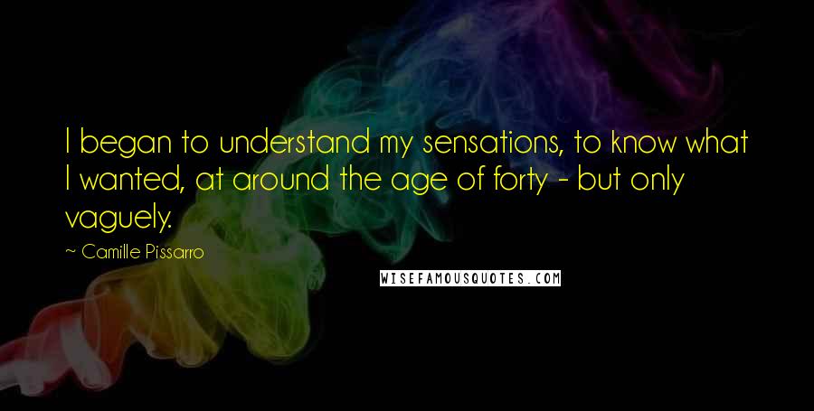 Camille Pissarro Quotes: I began to understand my sensations, to know what I wanted, at around the age of forty - but only vaguely.