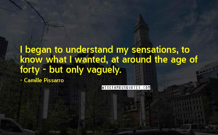 Camille Pissarro Quotes: I began to understand my sensations, to know what I wanted, at around the age of forty - but only vaguely.