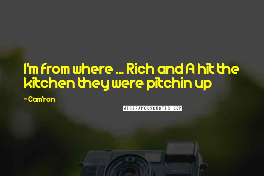Cam'ron Quotes: I'm from where ... Rich and A hit the kitchen they were pitchin up