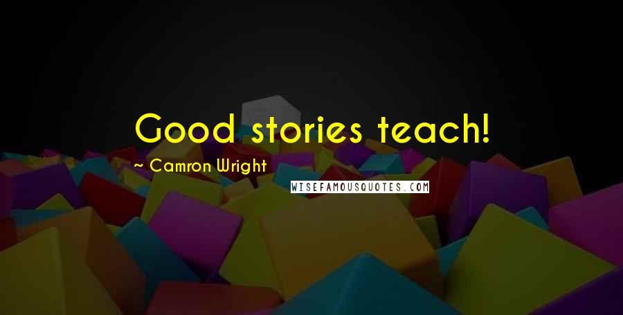 Camron Wright Quotes: Good stories teach!