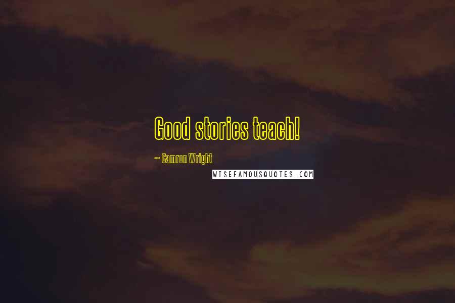 Camron Wright Quotes: Good stories teach!
