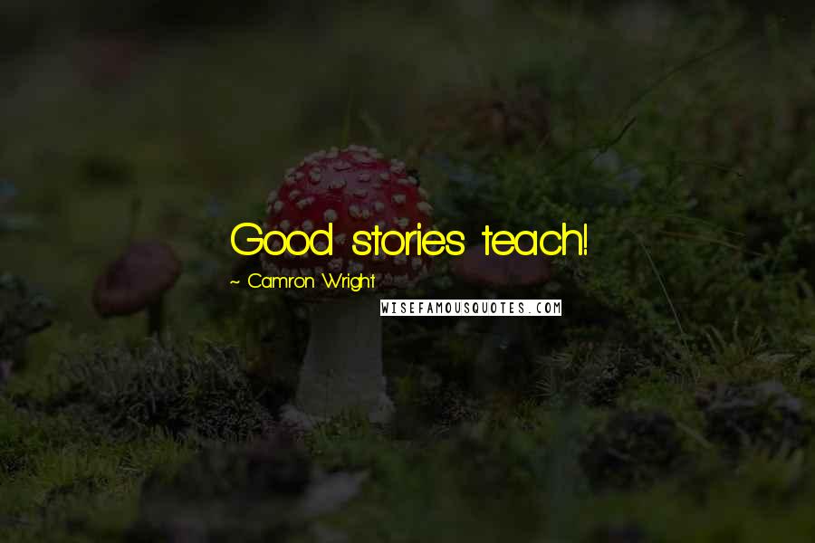Camron Wright Quotes: Good stories teach!