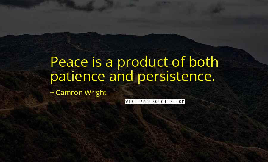 Camron Wright Quotes: Peace is a product of both patience and persistence.