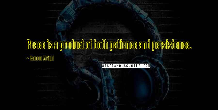 Camron Wright Quotes: Peace is a product of both patience and persistence.