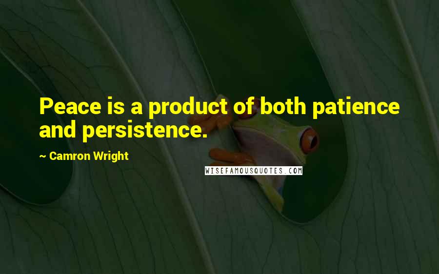 Camron Wright Quotes: Peace is a product of both patience and persistence.