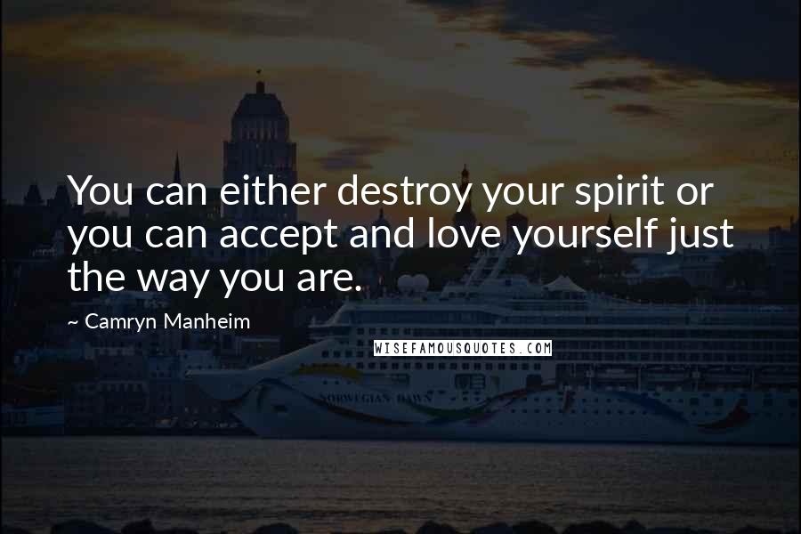 Camryn Manheim Quotes: You can either destroy your spirit or you can accept and love yourself just the way you are.