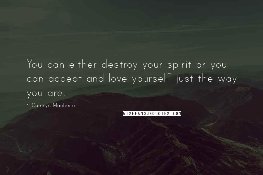 Camryn Manheim Quotes: You can either destroy your spirit or you can accept and love yourself just the way you are.