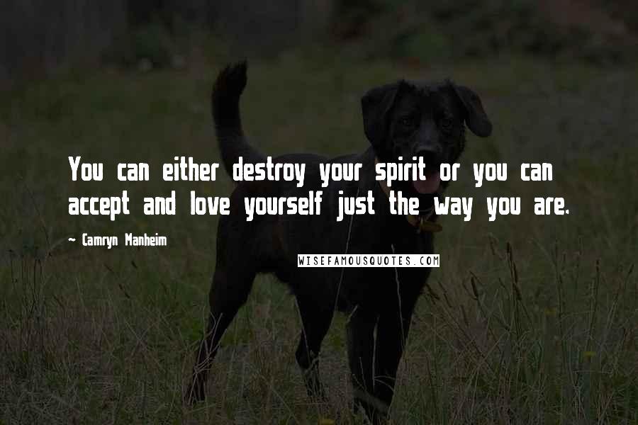 Camryn Manheim Quotes: You can either destroy your spirit or you can accept and love yourself just the way you are.