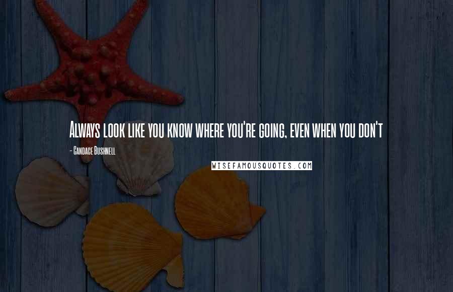 Candace Bushnell Quotes: Always look like you know where you're going, even when you don't