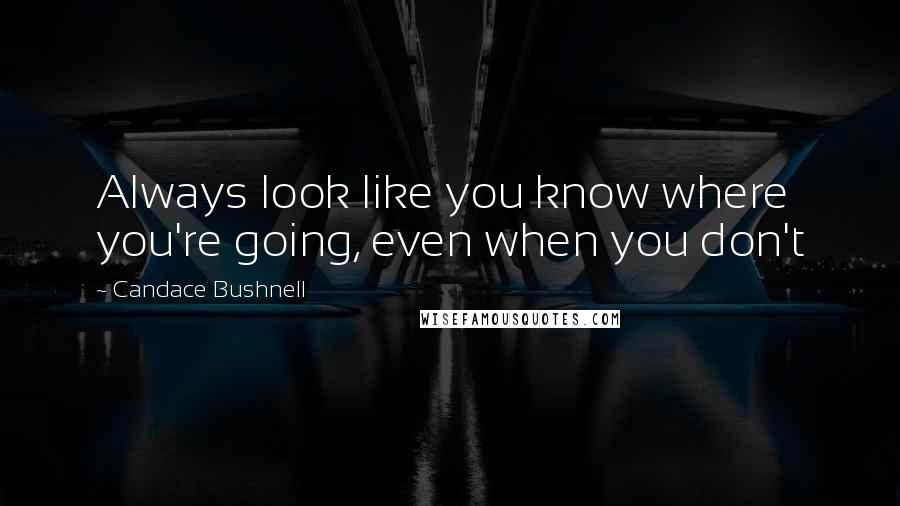 Candace Bushnell Quotes: Always look like you know where you're going, even when you don't