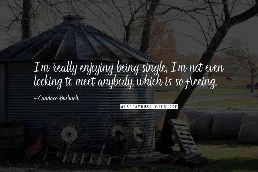 Candace Bushnell Quotes: I'm really enjoying being single. I'm not even looking to meet anybody, which is so freeing.