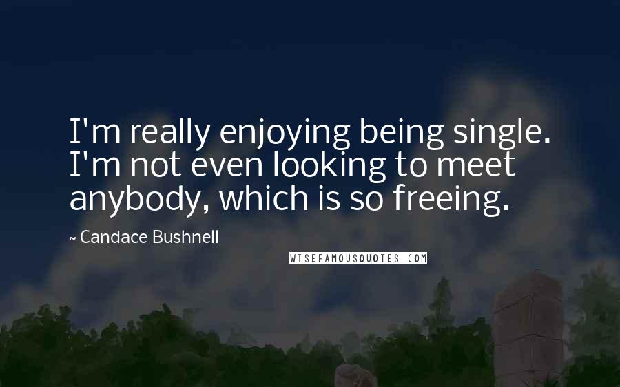 Candace Bushnell Quotes: I'm really enjoying being single. I'm not even looking to meet anybody, which is so freeing.