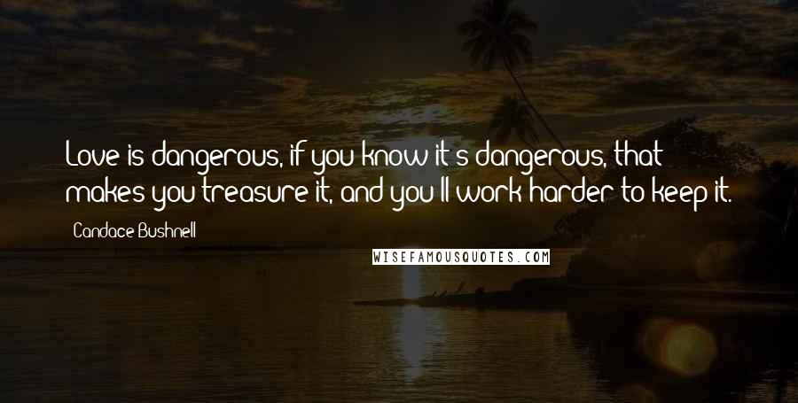 Candace Bushnell Quotes: Love is dangerous, if you know it's dangerous, that makes you treasure it, and you'll work harder to keep it.