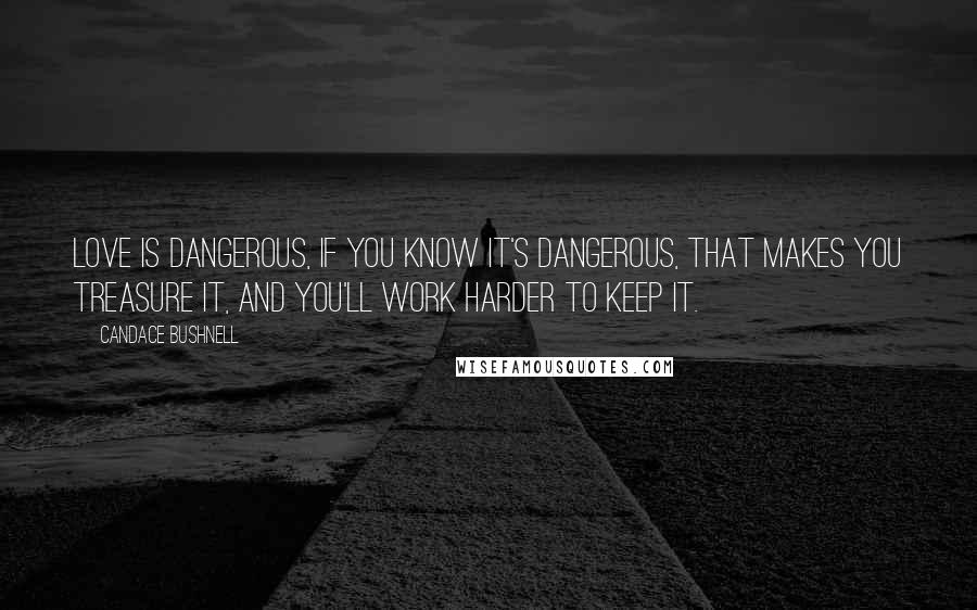 Candace Bushnell Quotes: Love is dangerous, if you know it's dangerous, that makes you treasure it, and you'll work harder to keep it.