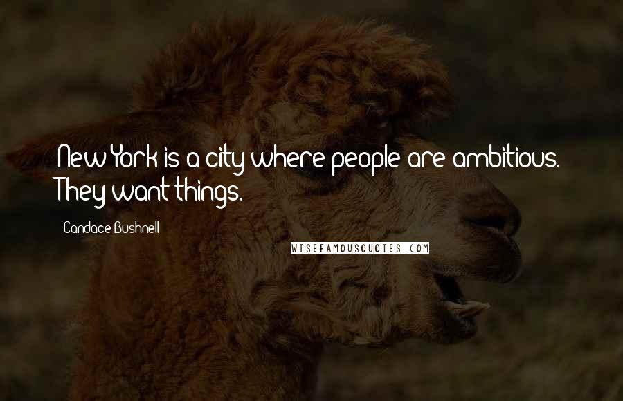 Candace Bushnell Quotes: New York is a city where people are ambitious. They want things.
