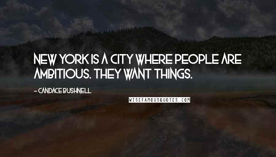 Candace Bushnell Quotes: New York is a city where people are ambitious. They want things.