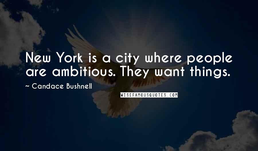 Candace Bushnell Quotes: New York is a city where people are ambitious. They want things.