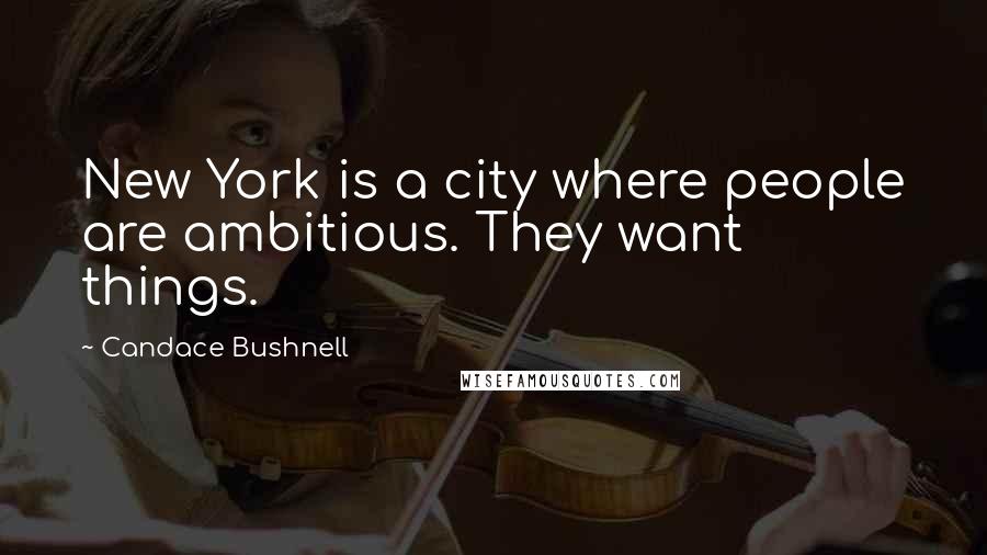 Candace Bushnell Quotes: New York is a city where people are ambitious. They want things.