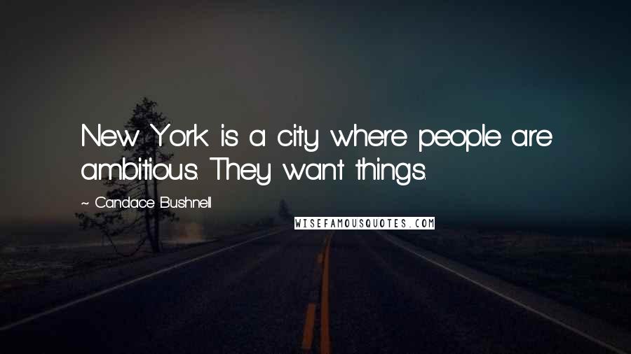 Candace Bushnell Quotes: New York is a city where people are ambitious. They want things.