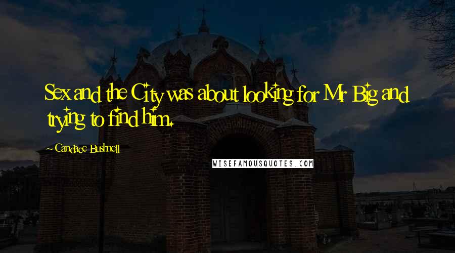 Candace Bushnell Quotes: Sex and the City was about looking for Mr Big and trying to find him.