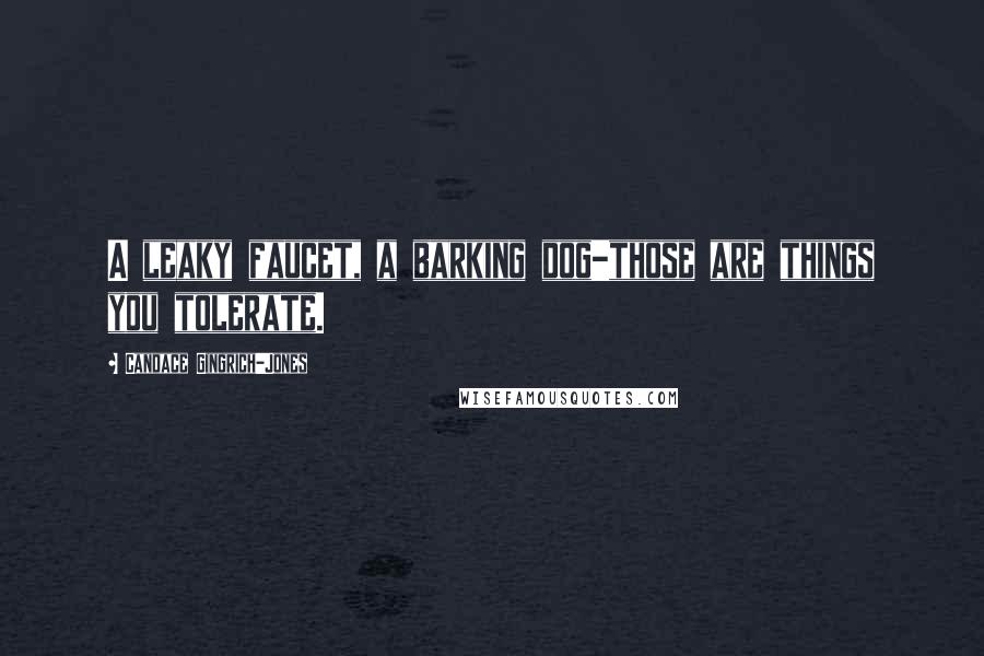 Candace Gingrich-Jones Quotes: A leaky faucet, a barking dog-those are things you tolerate.