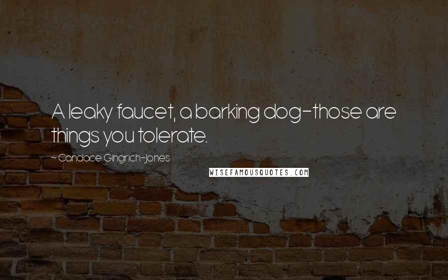 Candace Gingrich-Jones Quotes: A leaky faucet, a barking dog-those are things you tolerate.