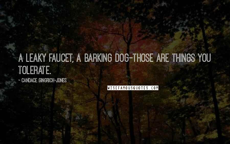 Candace Gingrich-Jones Quotes: A leaky faucet, a barking dog-those are things you tolerate.