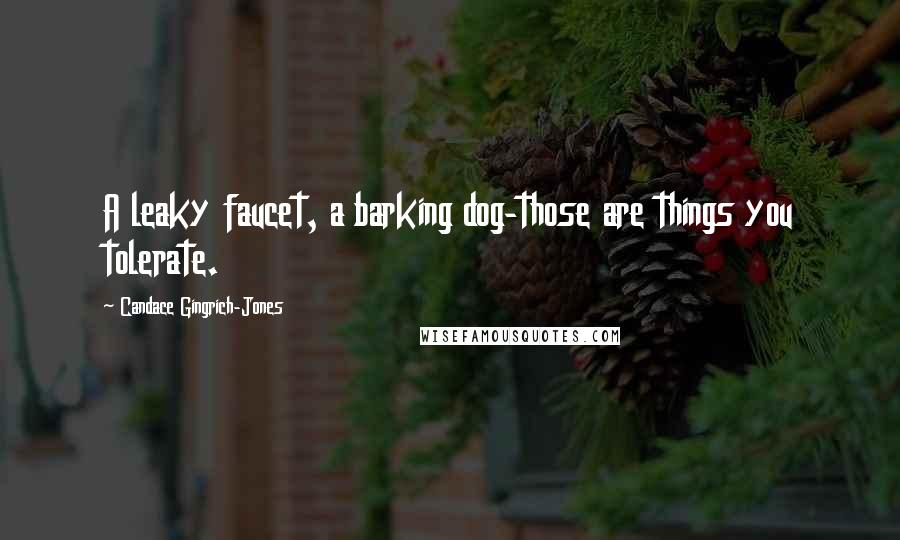 Candace Gingrich-Jones Quotes: A leaky faucet, a barking dog-those are things you tolerate.