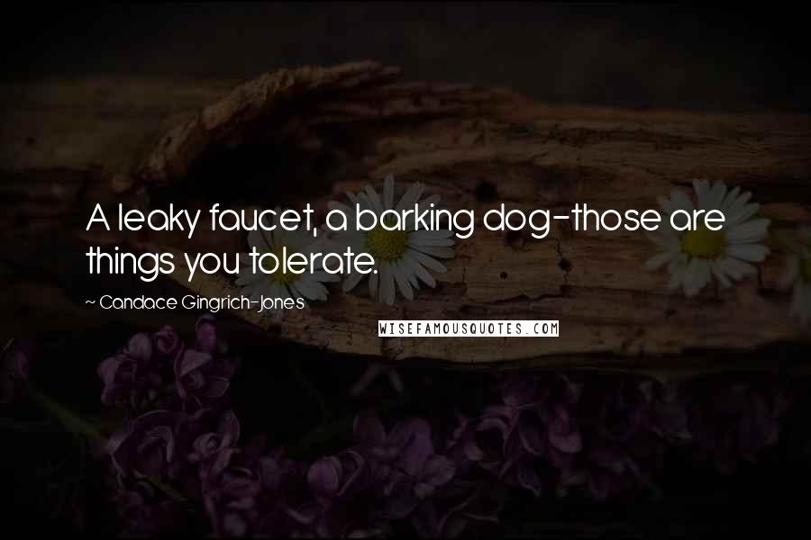 Candace Gingrich-Jones Quotes: A leaky faucet, a barking dog-those are things you tolerate.