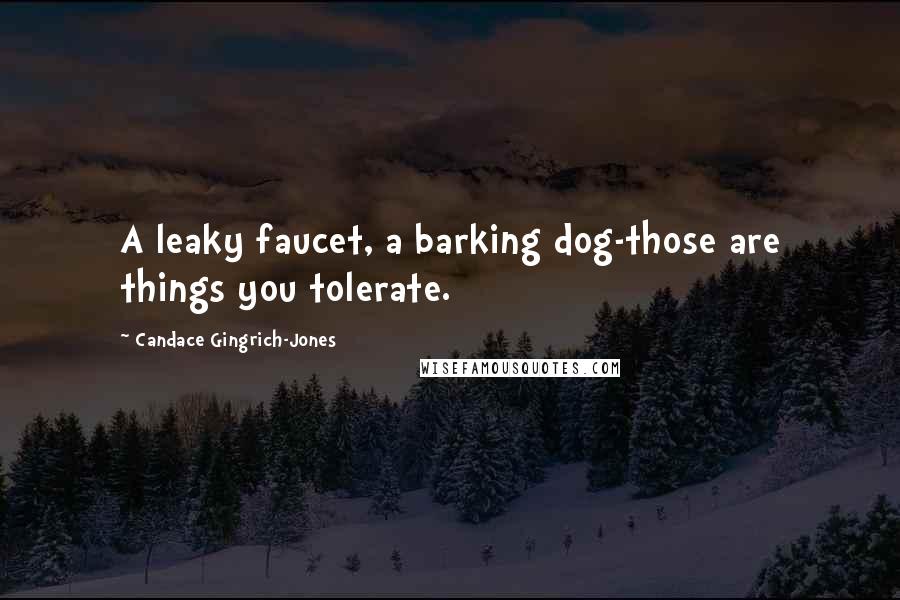 Candace Gingrich-Jones Quotes: A leaky faucet, a barking dog-those are things you tolerate.