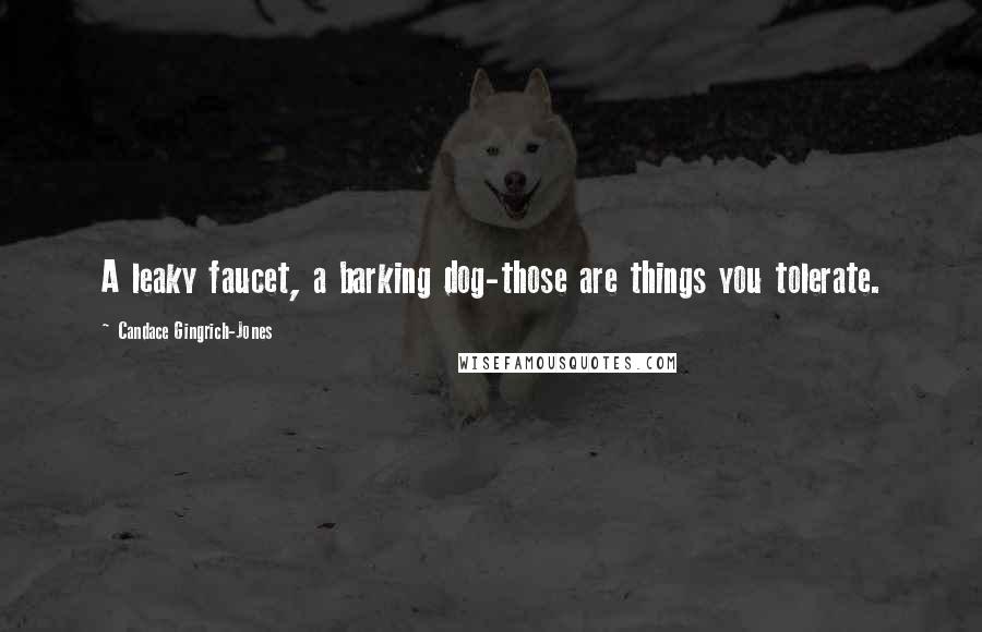 Candace Gingrich-Jones Quotes: A leaky faucet, a barking dog-those are things you tolerate.