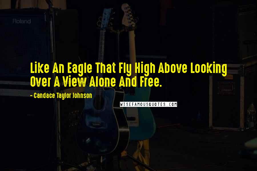 Candace Taylor Johnson Quotes: Like An Eagle That Fly High Above Looking Over A View Alone And Free.