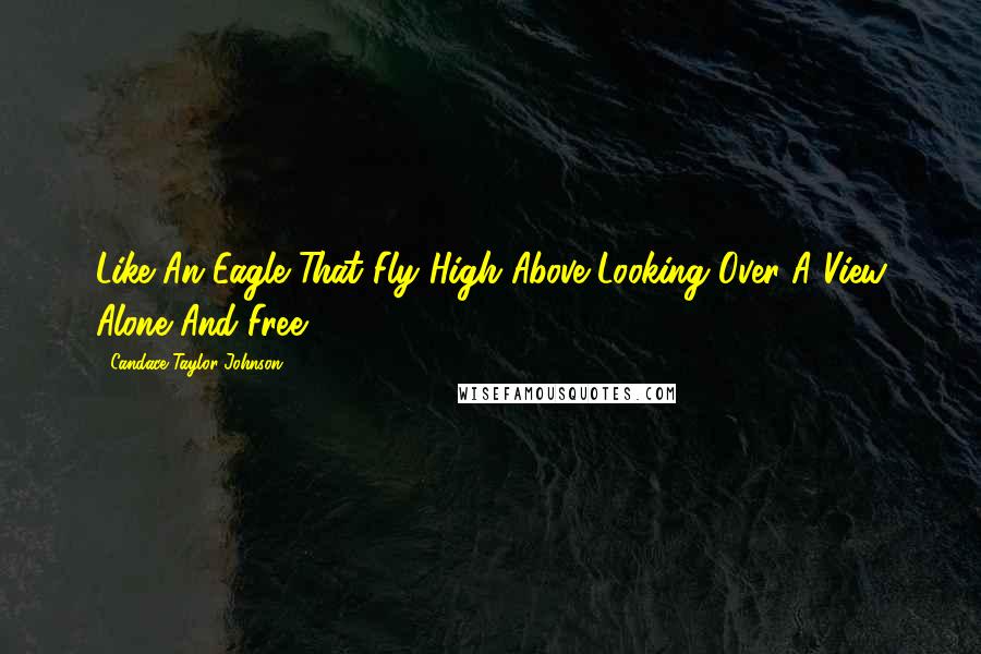 Candace Taylor Johnson Quotes: Like An Eagle That Fly High Above Looking Over A View Alone And Free.
