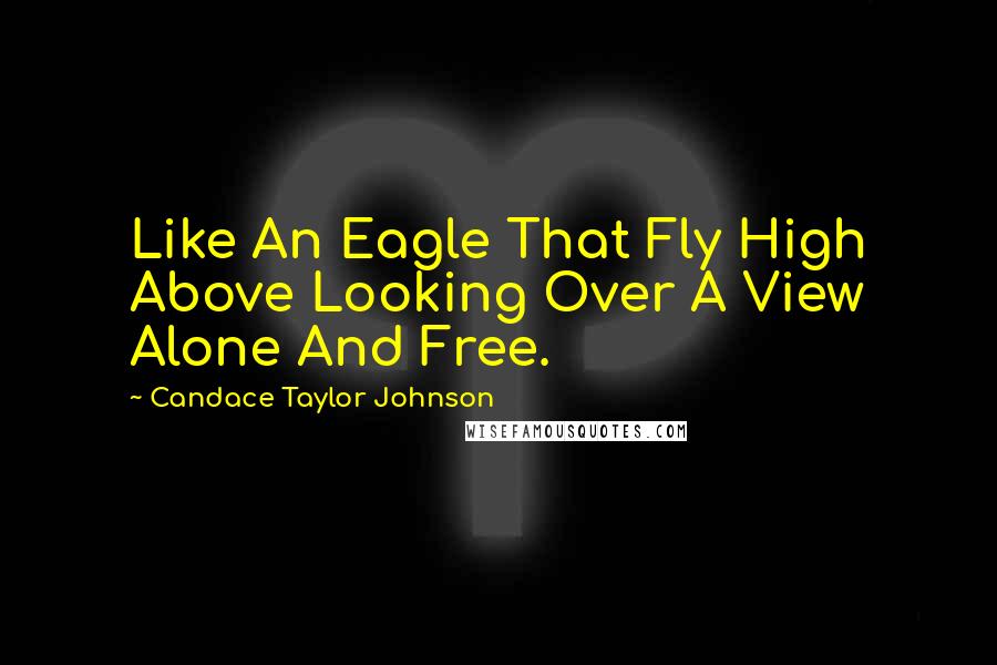 Candace Taylor Johnson Quotes: Like An Eagle That Fly High Above Looking Over A View Alone And Free.