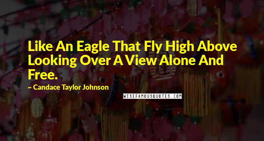 Candace Taylor Johnson Quotes: Like An Eagle That Fly High Above Looking Over A View Alone And Free.