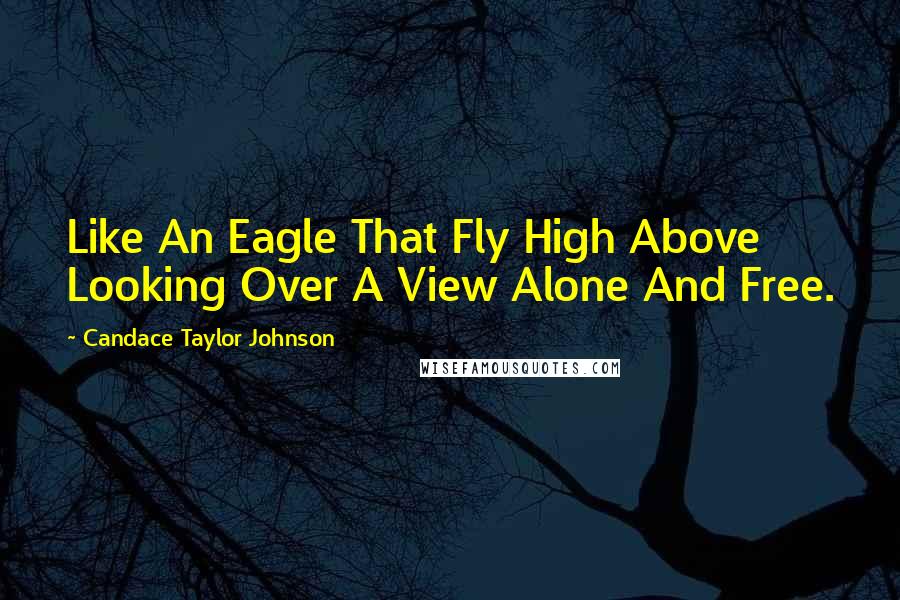 Candace Taylor Johnson Quotes: Like An Eagle That Fly High Above Looking Over A View Alone And Free.