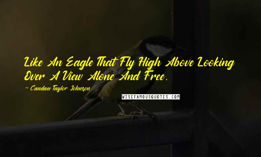 Candace Taylor Johnson Quotes: Like An Eagle That Fly High Above Looking Over A View Alone And Free.