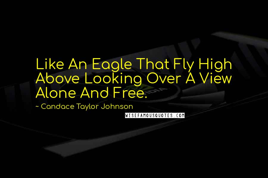 Candace Taylor Johnson Quotes: Like An Eagle That Fly High Above Looking Over A View Alone And Free.
