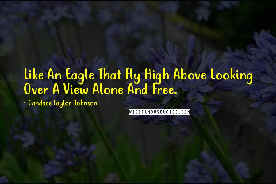 Candace Taylor Johnson Quotes: Like An Eagle That Fly High Above Looking Over A View Alone And Free.