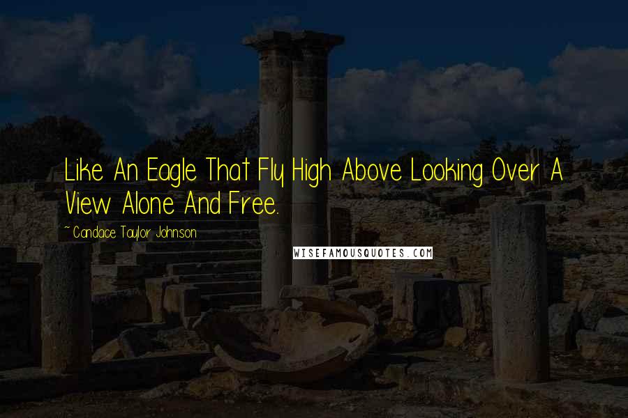 Candace Taylor Johnson Quotes: Like An Eagle That Fly High Above Looking Over A View Alone And Free.