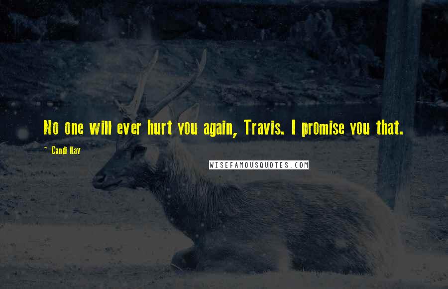 Candi Kay Quotes: No one will ever hurt you again, Travis. I promise you that.