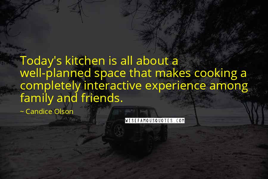 Candice Olson Quotes: Today's kitchen is all about a well-planned space that makes cooking a completely interactive experience among family and friends.