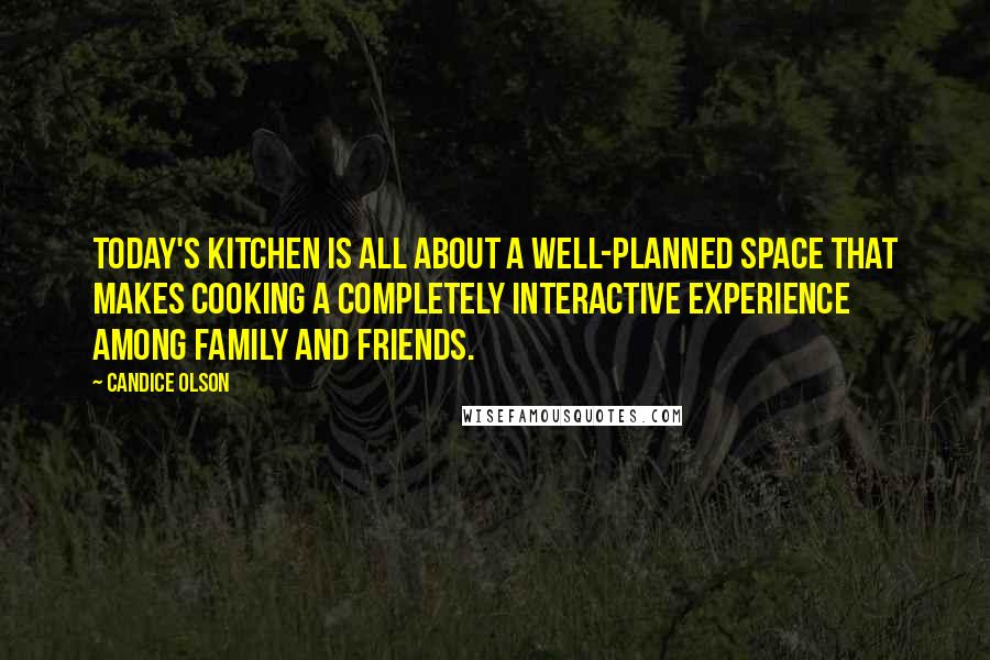 Candice Olson Quotes: Today's kitchen is all about a well-planned space that makes cooking a completely interactive experience among family and friends.