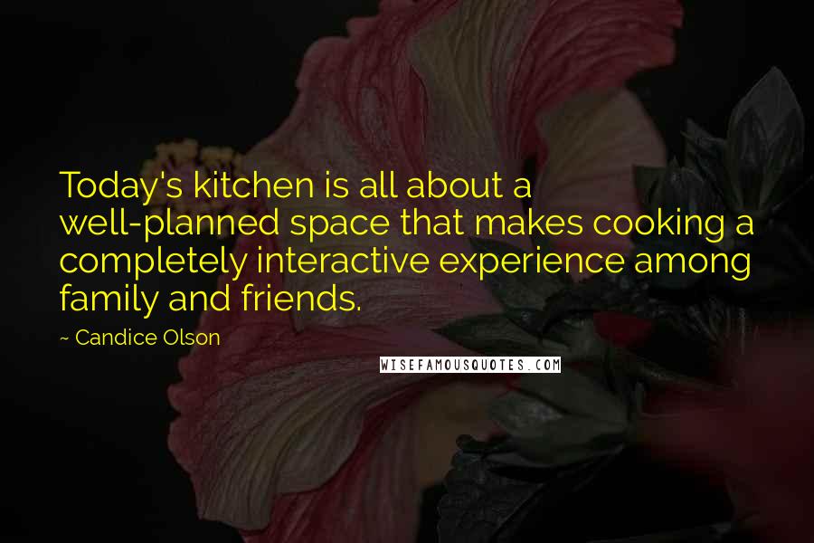 Candice Olson Quotes: Today's kitchen is all about a well-planned space that makes cooking a completely interactive experience among family and friends.