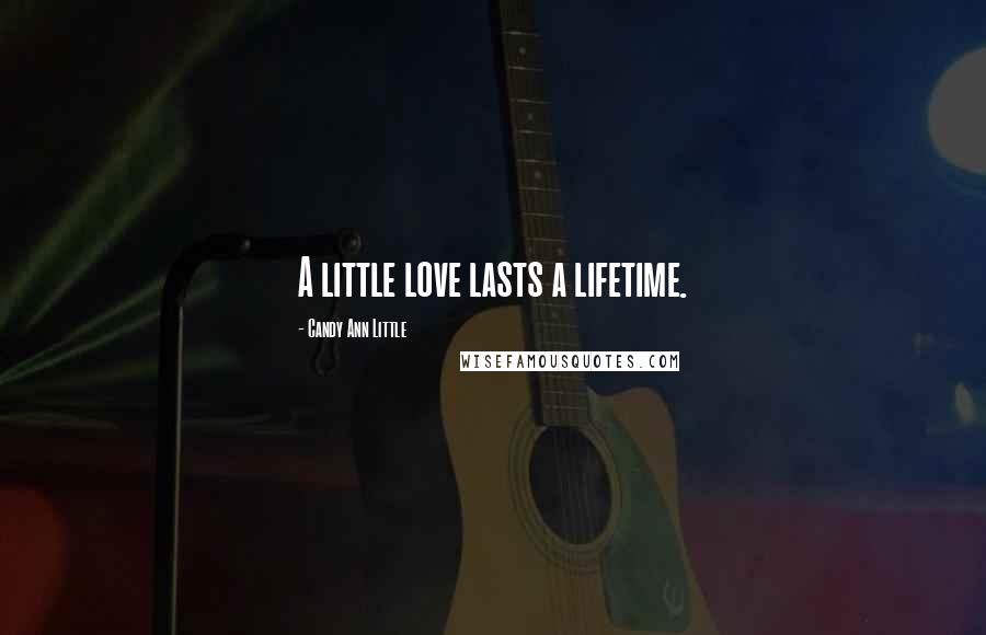 Candy Ann Little Quotes: A little love lasts a lifetime.