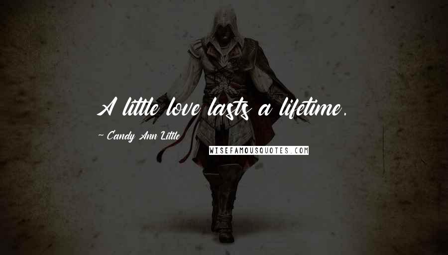 Candy Ann Little Quotes: A little love lasts a lifetime.