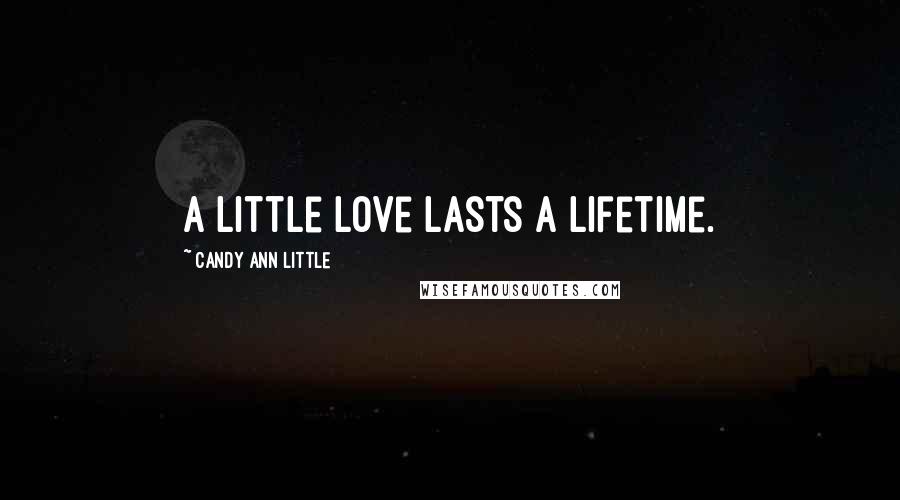 Candy Ann Little Quotes: A little love lasts a lifetime.