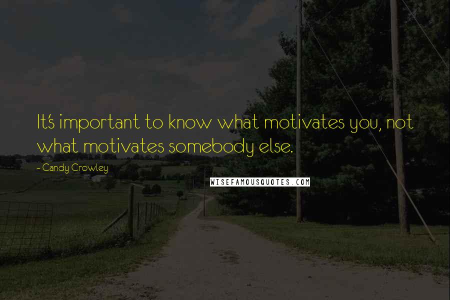Candy Crowley Quotes: It's important to know what motivates you, not what motivates somebody else.