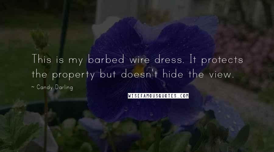 Candy Darling Quotes: This is my barbed wire dress. It protects the property but doesn't hide the view.