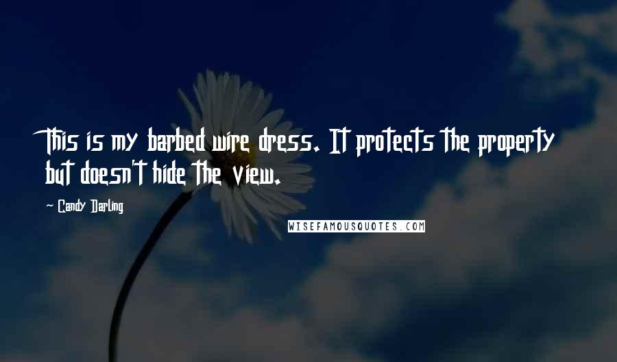 Candy Darling Quotes: This is my barbed wire dress. It protects the property but doesn't hide the view.